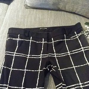 Express "window pane" black & white columnist pant